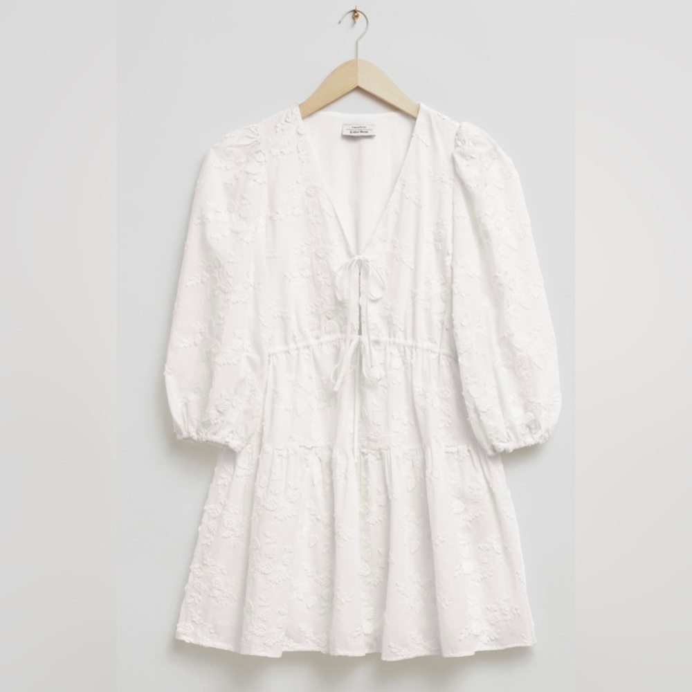 White Bow Tie Spring Dress